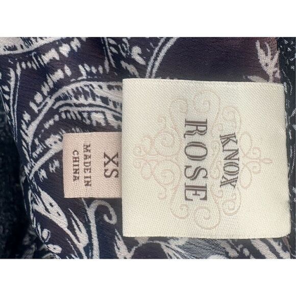 Knox Rose blue and white sheer short sleeve blouse size XS - Picture 5 of 8